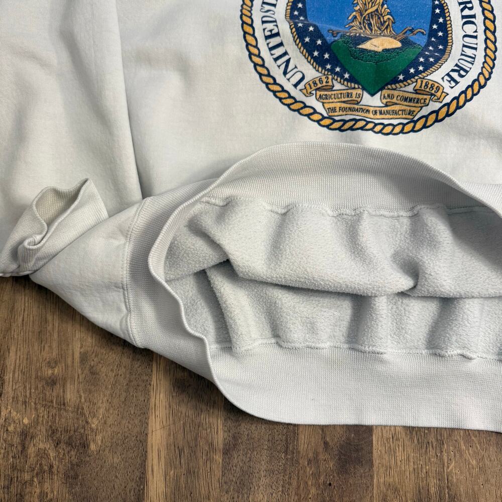 VTG United States Department of Agriculture Sweatshirt Crest White Unisex 2XL - Picture 11 of 11